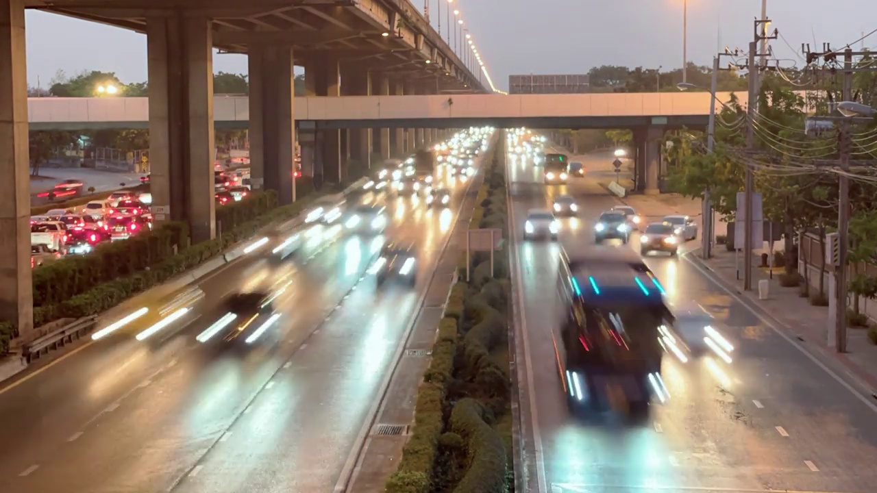 交通高速公路在曼谷，泰国视频素材