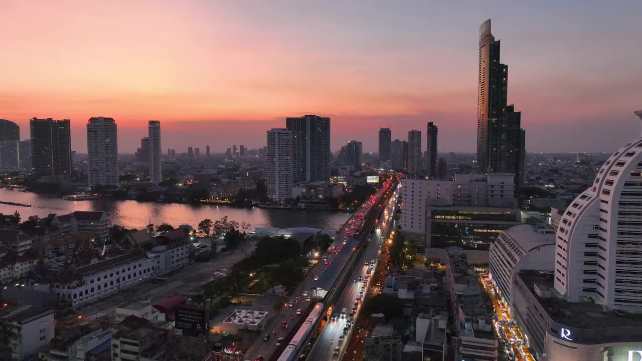 曼谷西隆区的城市景观视频素材