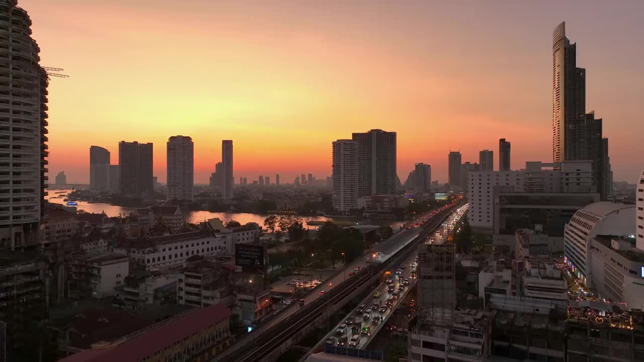 曼谷西隆区的城市景观视频素材