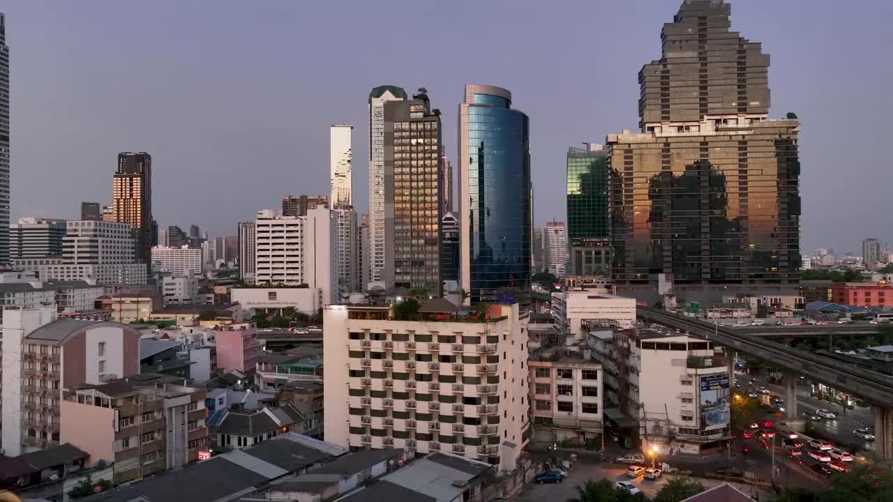 曼谷西隆区的城市景观视频素材