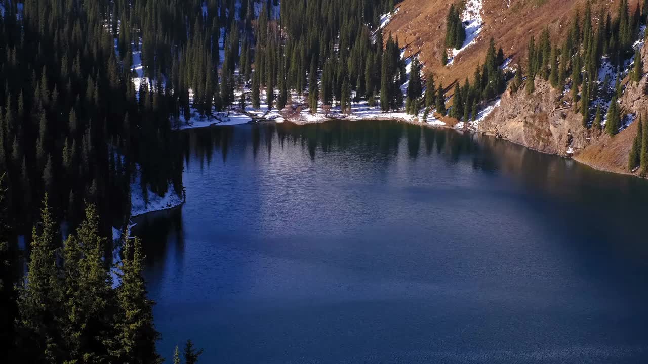 山湖森林水面荡漾视频素材