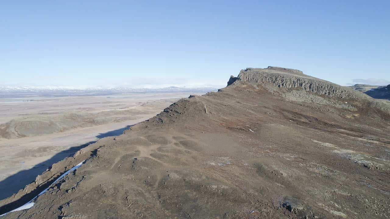 冰岛斯科拉达尔斯瓦特岛的火山露头视频素材