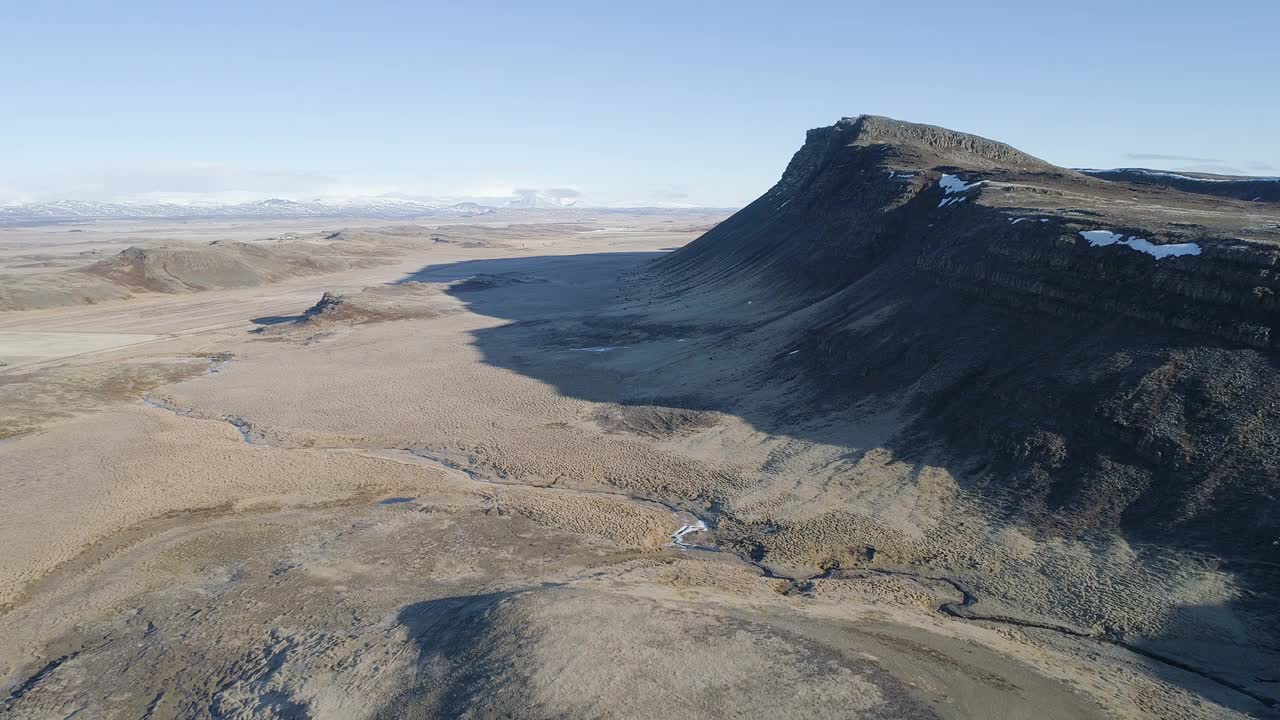 冰岛斯科拉达尔斯瓦特岛的火山露头视频素材