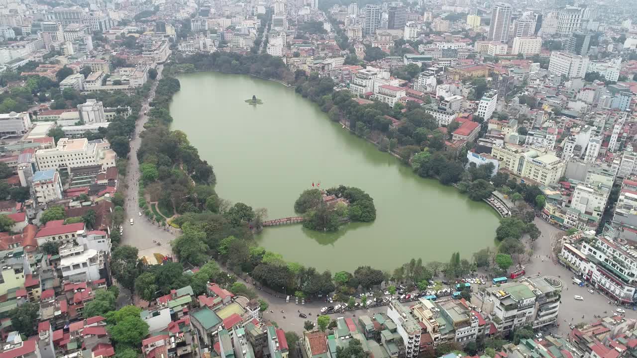 河内的还剑湖视频素材