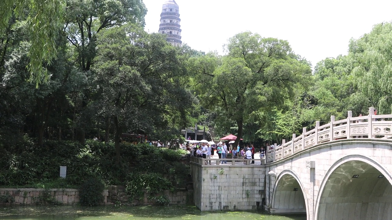 中国，江苏，苏州市-虎山塔的观点视频素材