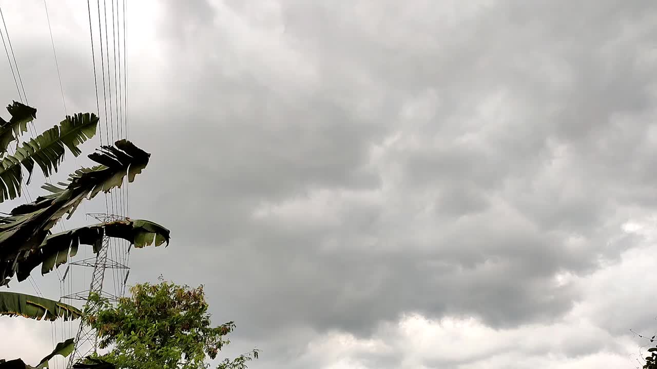 乌云时间椭圆多云天空背景。视频下载