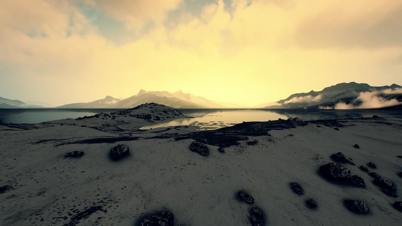 大雪覆盖的落基山脉的壮观景色视频素材