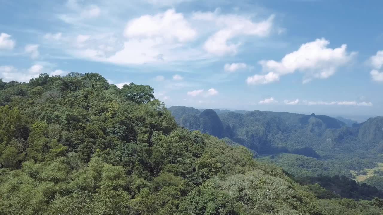 鸟瞰山脉无人机视频绿色热带森林视频下载