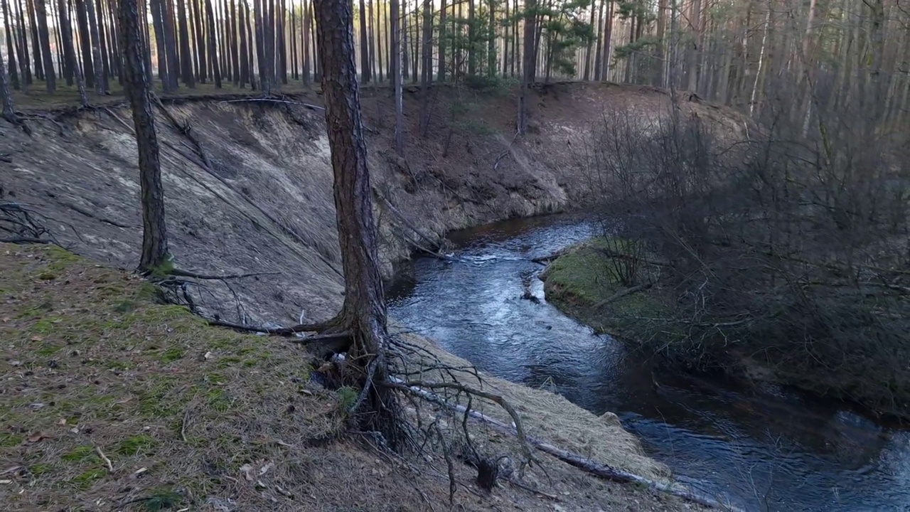 峡谷的野山河有着纯净的水视频素材