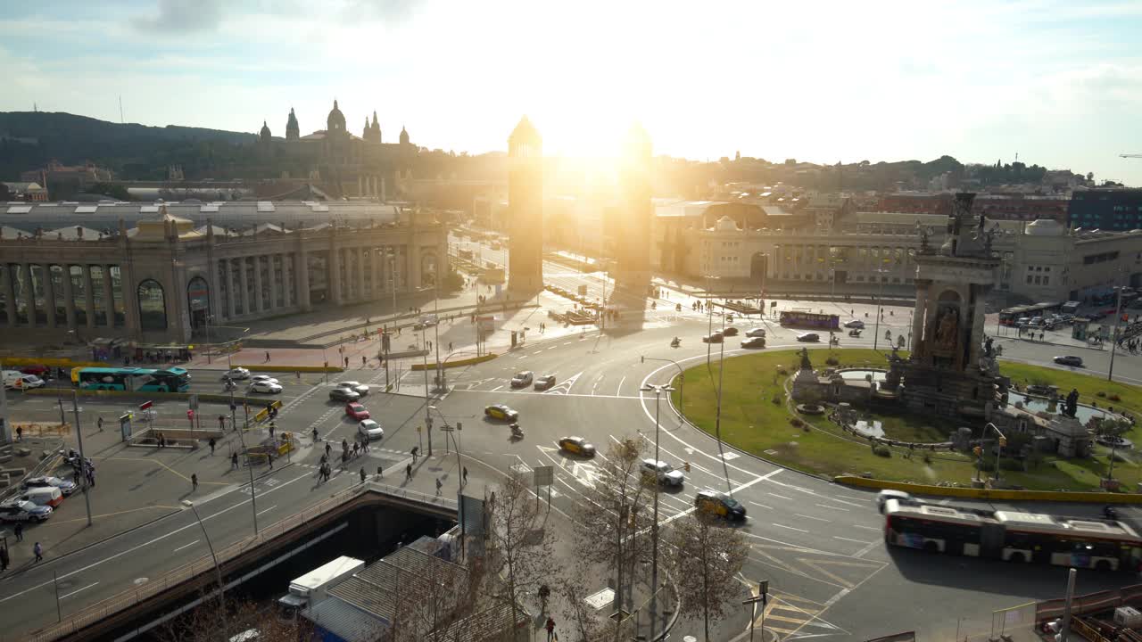 Plaça d'Espanya in Barcelona视频素材