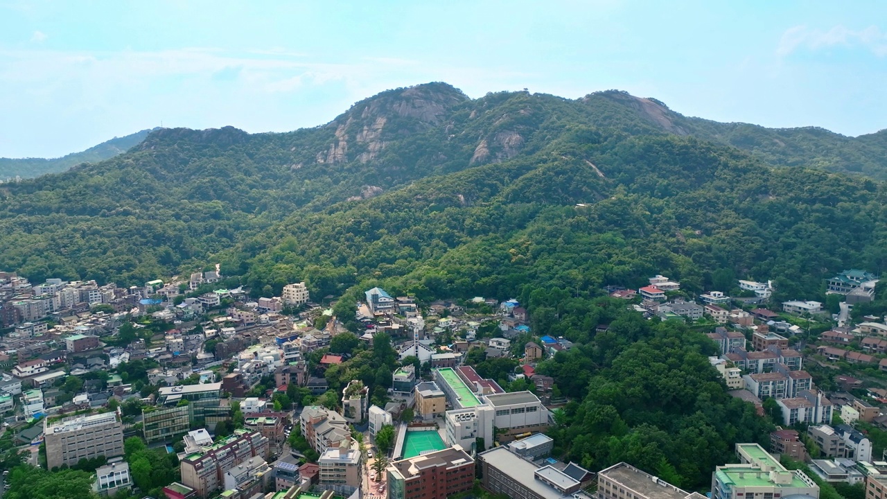 sechoon村和仁王山/钟路区，首尔，韩国视频素材