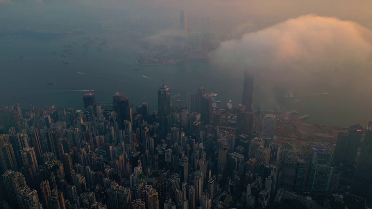 香港市区鸟瞰图视频素材