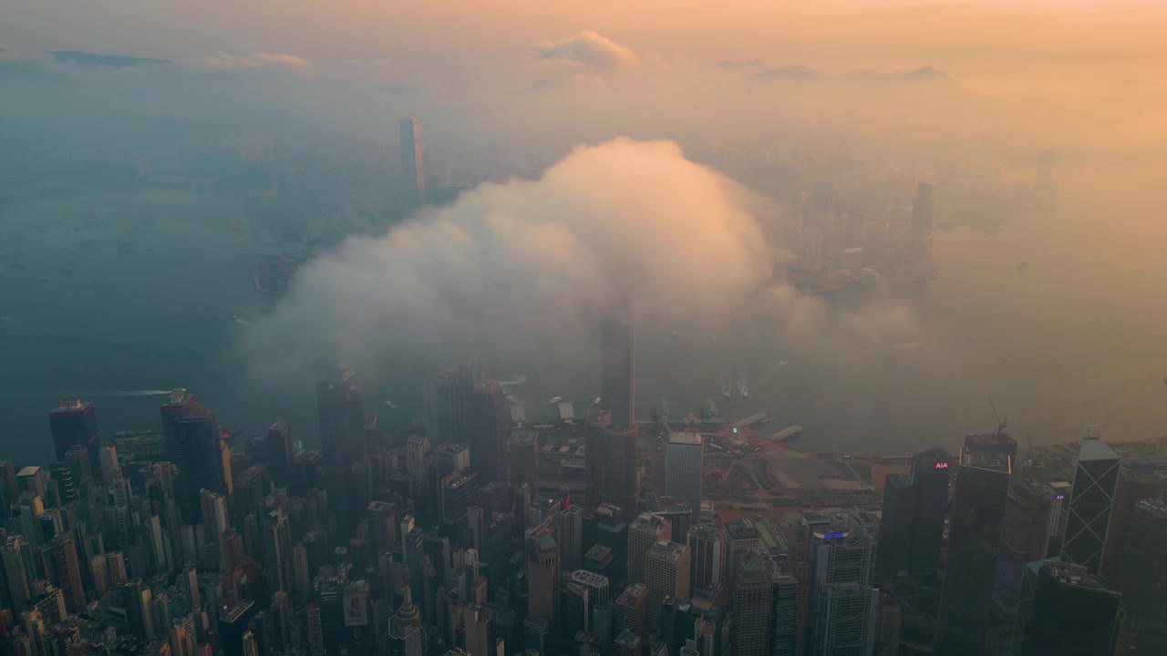 香港市区鸟瞰图视频素材