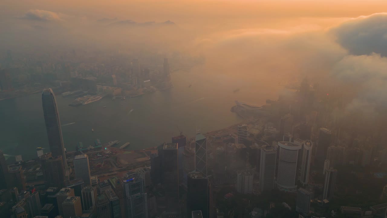 香港市区鸟瞰图视频素材