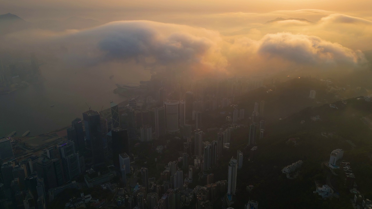 香港市区鸟瞰图视频素材