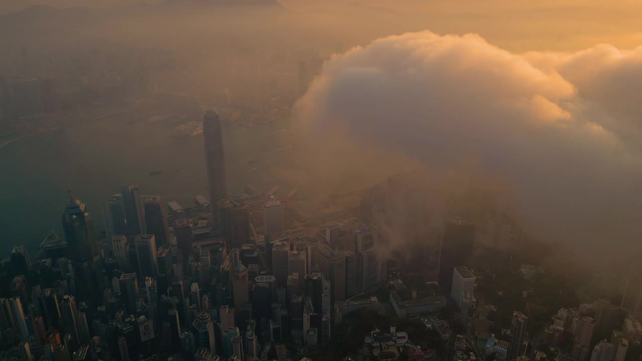 香港市区鸟瞰图视频素材