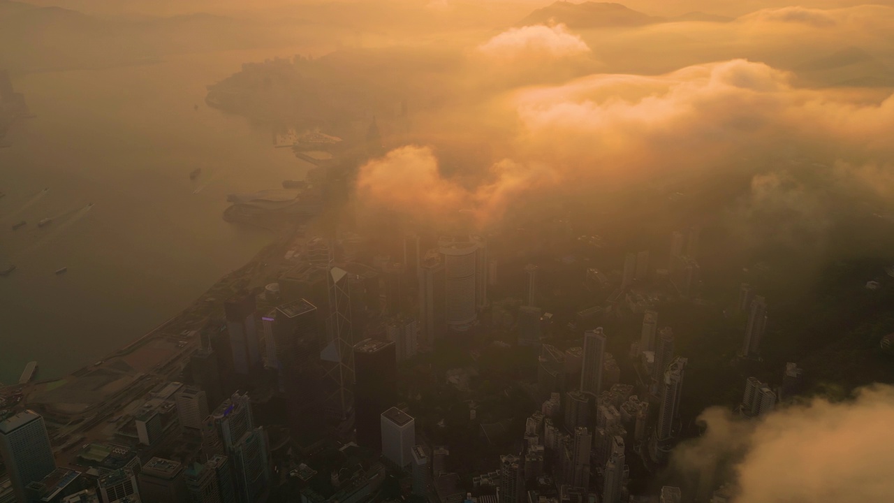 香港市区鸟瞰图视频素材