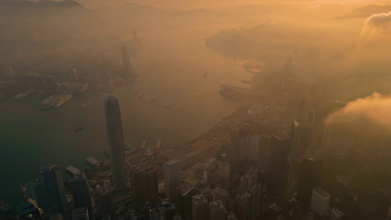 香港市区鸟瞰图视频素材