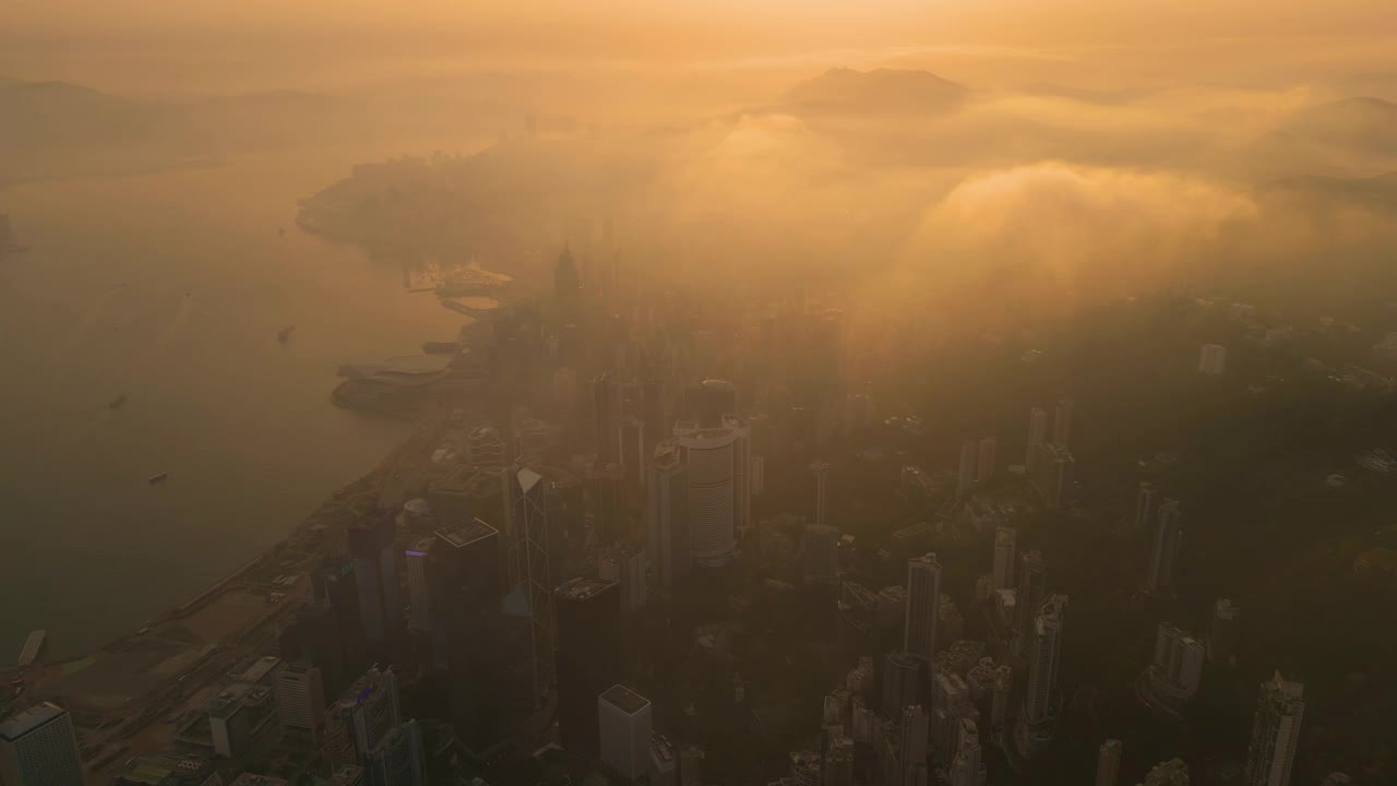 香港市区鸟瞰图视频素材