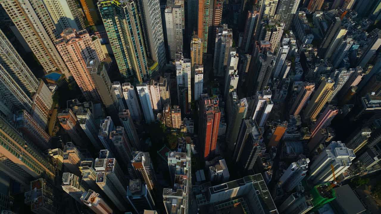 香港摩天大楼鸟瞰图视频素材