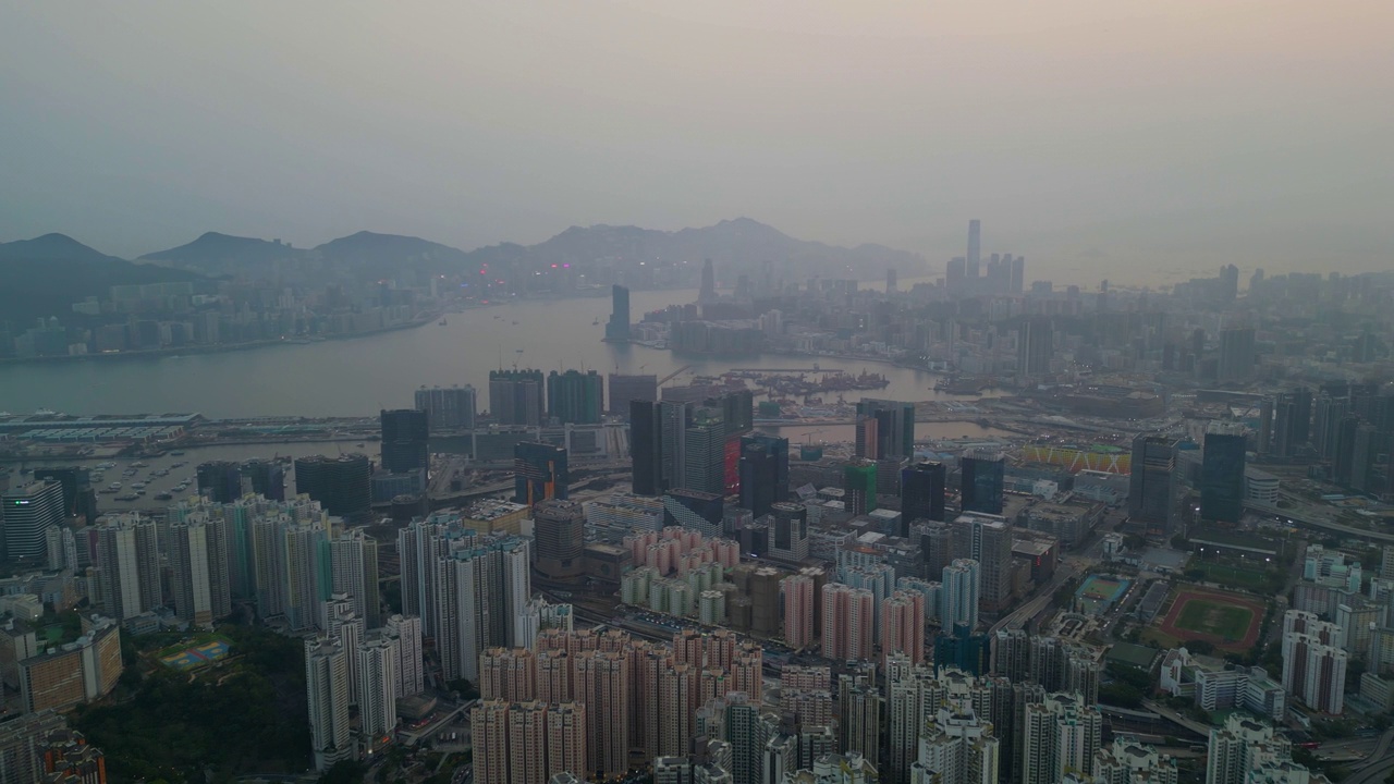 香港汽车鸟瞰图视频素材