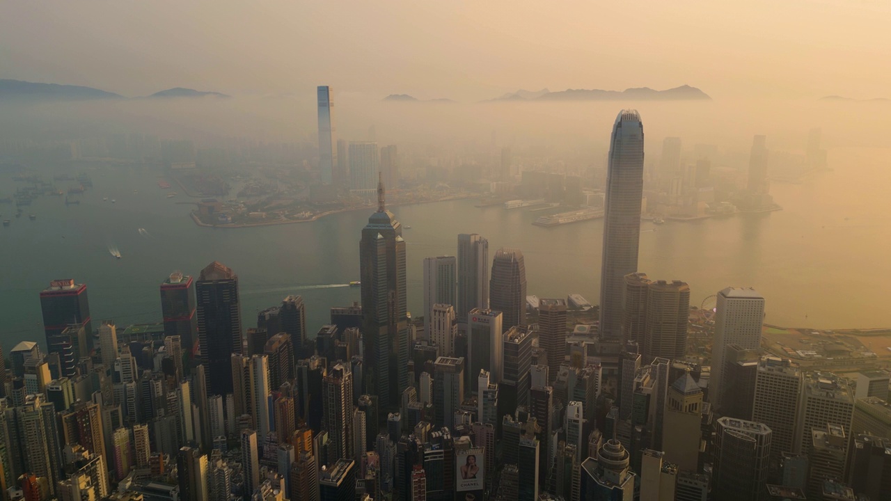 香港市区鸟瞰图视频素材