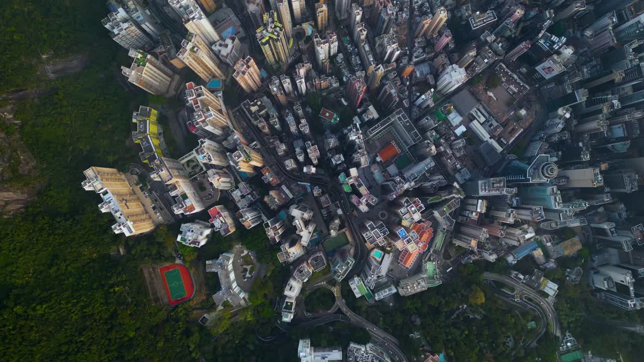 香港的城市景观正上方视频素材