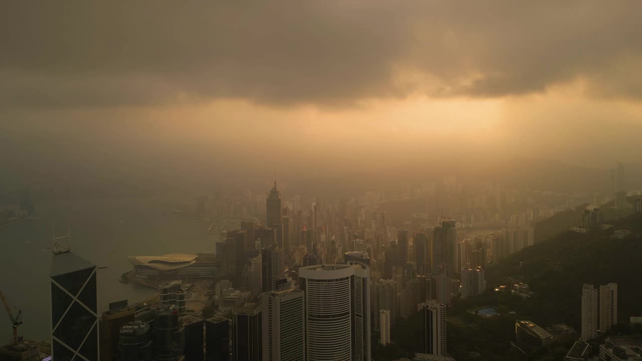 香港市区鸟瞰图视频素材