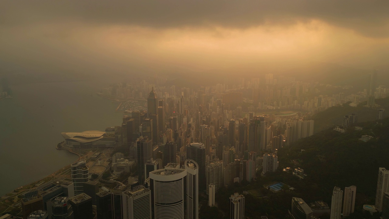 香港市区鸟瞰图视频素材