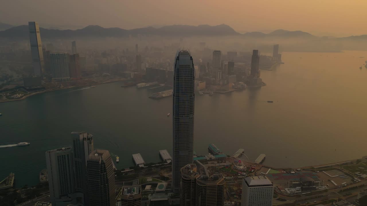 香港市区鸟瞰图视频素材