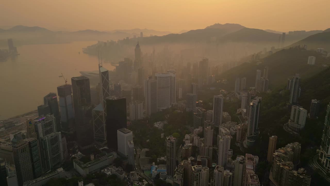 香港市区鸟瞰图视频素材