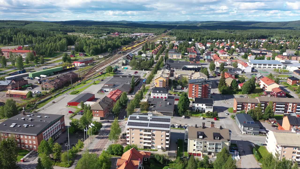 Aerial view of Vännäs视频素材