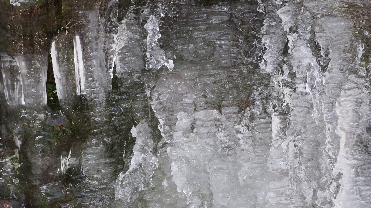 融化的冰，从冰柱上滴下的水视频素材
