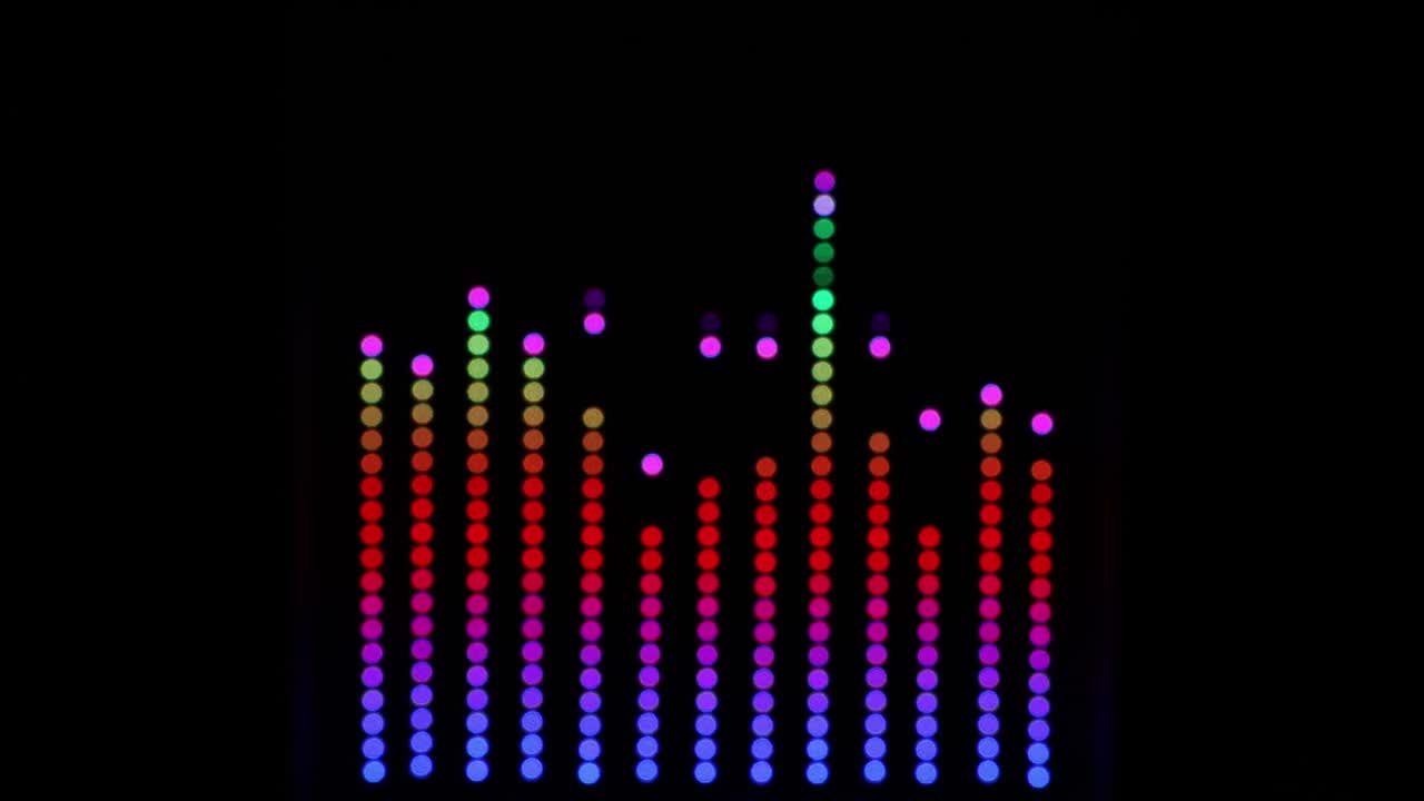 4k抽象Led面板光像素化多色抽象光泽表面-音频运动背景视频下载