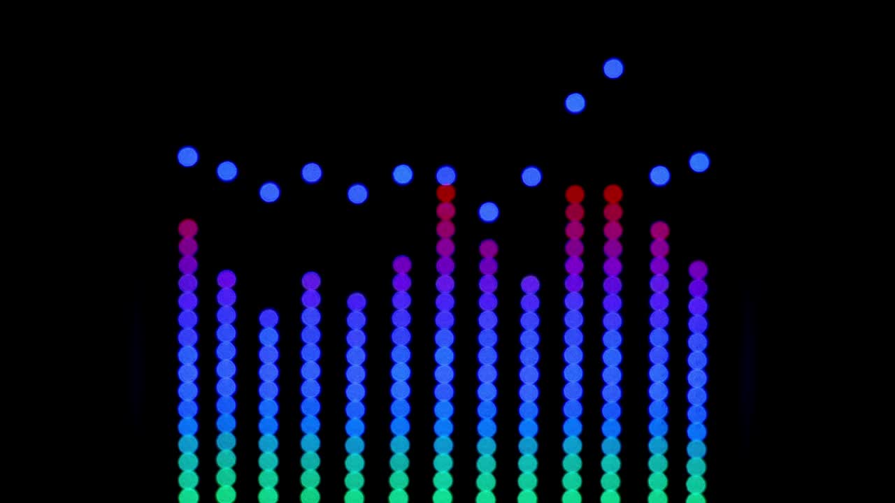 4k抽象Led面板光像素化多色抽象光泽表面-音频运动背景视频下载