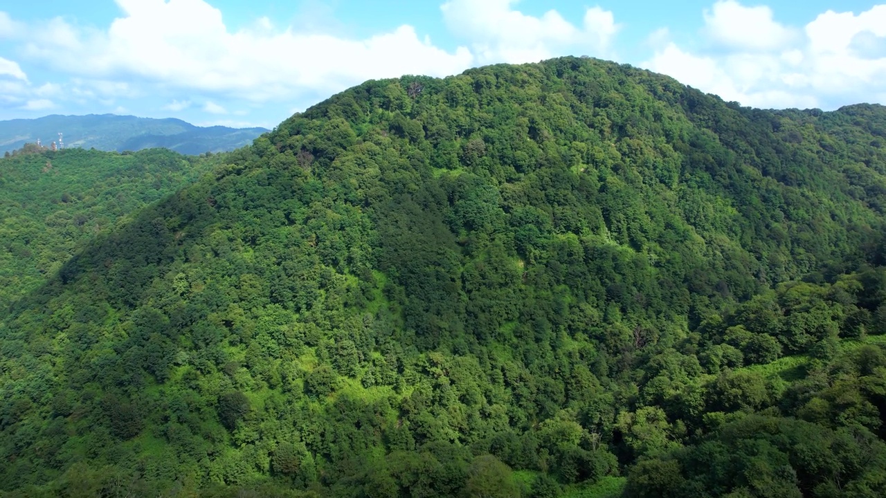 夏季鸟瞰图中的山林视频素材