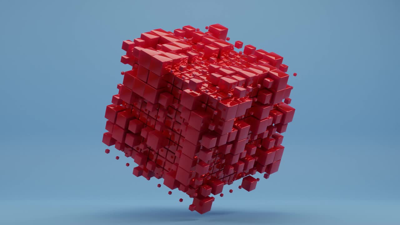 Red Cube的3D渲染视频素材