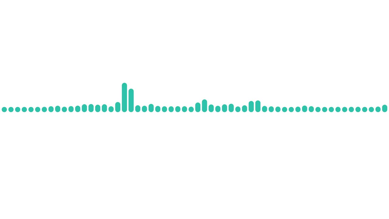 4k抽象音乐声波或音频波从孤立的白色背景。线数字极简的声音和音轨波均衡器。形状线体积或语音符号动画背景。视频素材