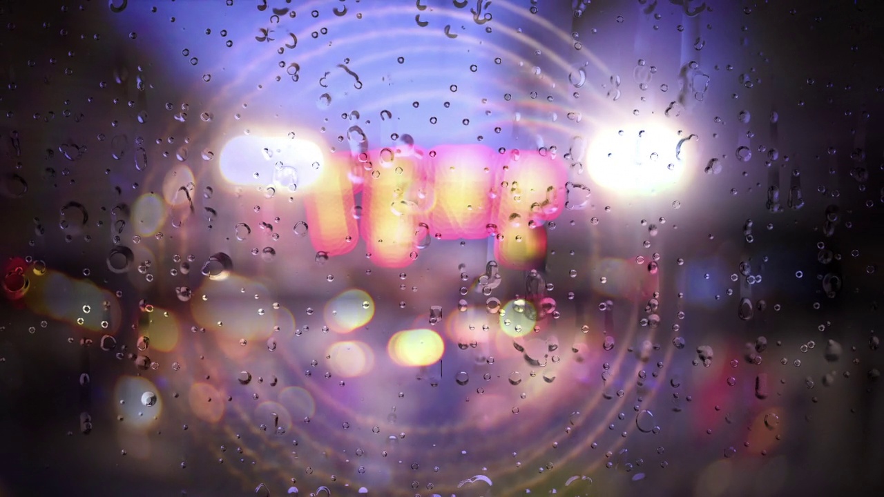 雨水顺着窗户流下来，背景很不均匀视频素材