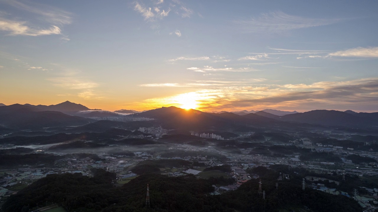 日出和云海的自然风光/南阳州，韩国京畿道视频素材