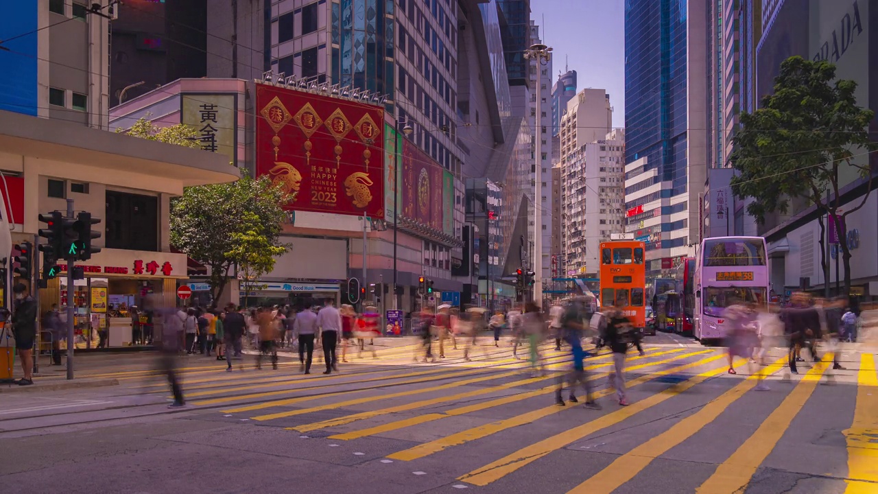 时光流逝的香港城市街道视频素材