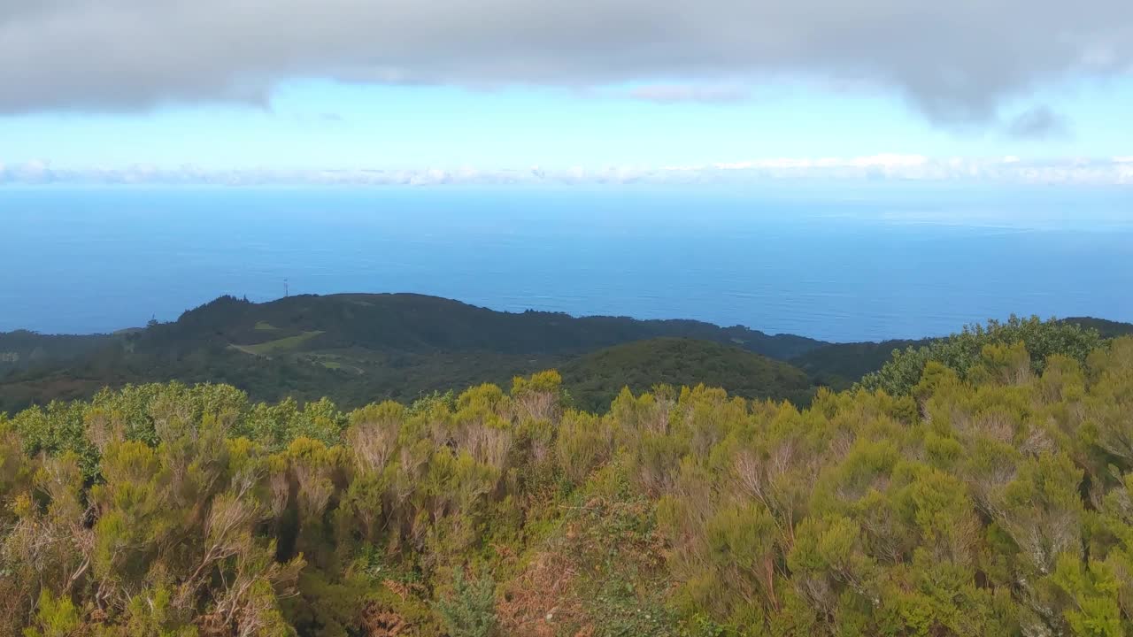 从高处俯瞰马德拉岛的绿色山坡视频素材