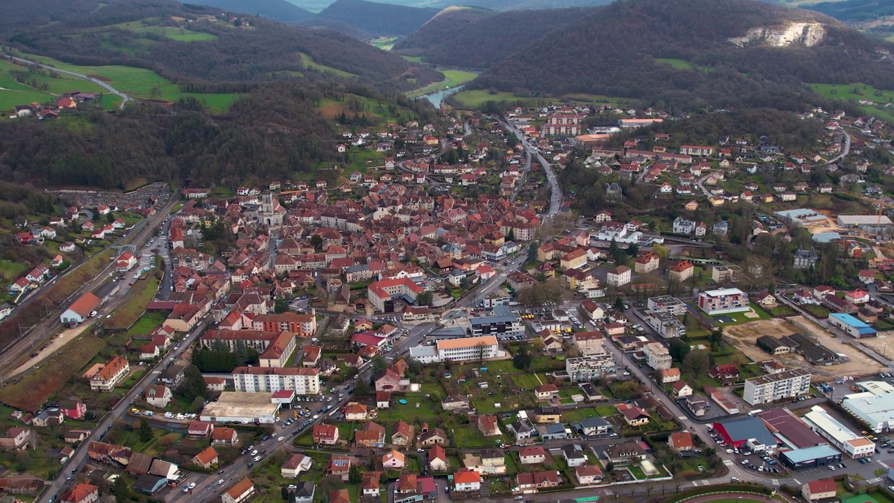 Aerial of the city Chalon-sur-Saône视频素材