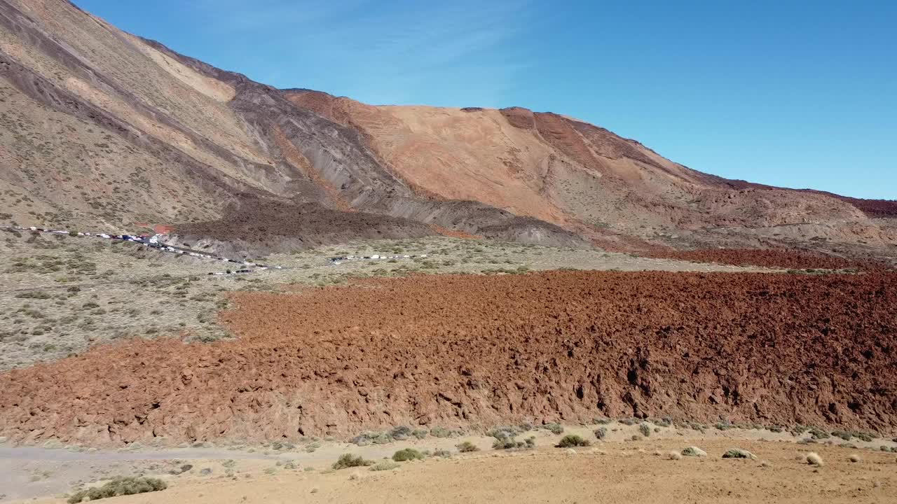 泰德火山附近火山山谷的鸟瞰图视频下载