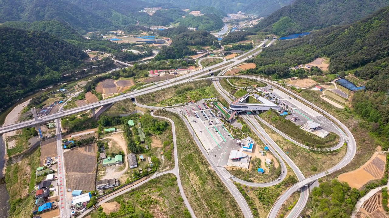 高速公路和休息区/韩国视频素材