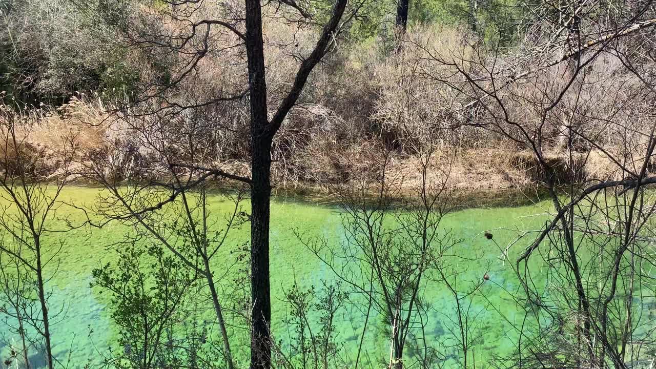 Cañamares beach on the Cañamares river in the province of Cuenca in Castilla la Mancha, Spain视频下载