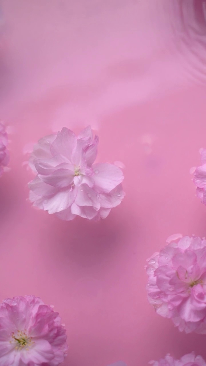 浮在水面上的樱花视频下载