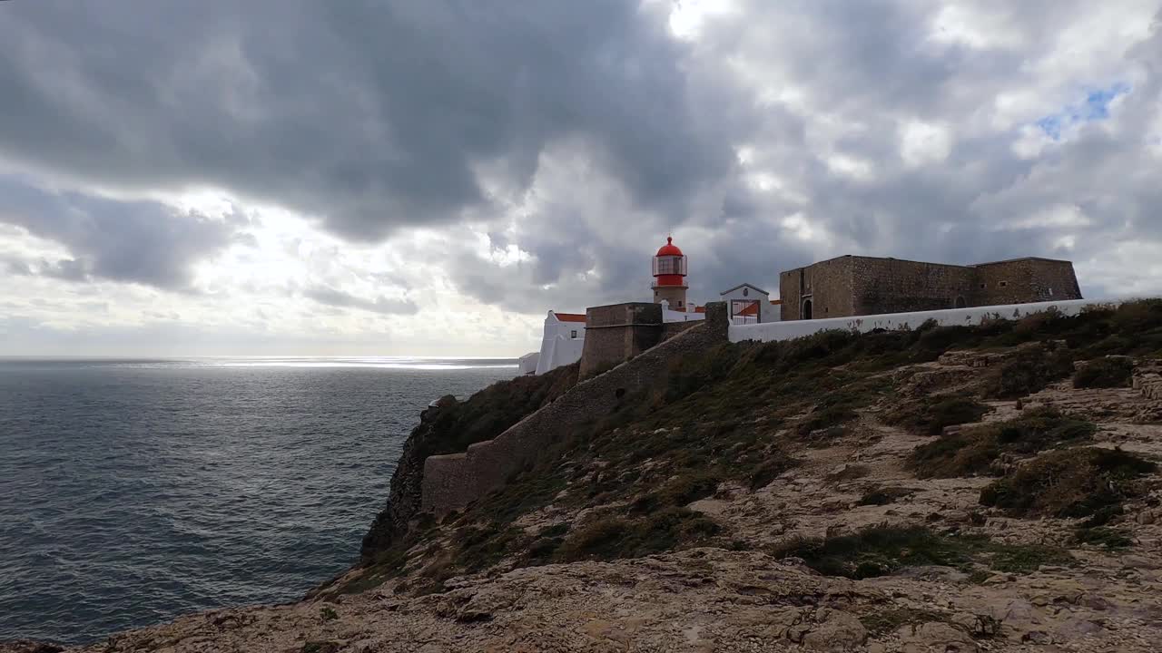 Lighthouse of Cabo de São Vicente in Sagres视频素材