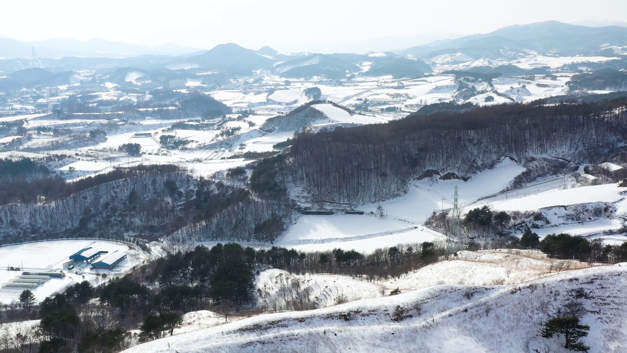 韩国江原道平昌郡大关岭附近的雪景视频素材