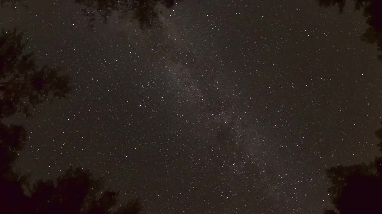 时间流逝锁定仰望夜空星星和银河与明亮的月亮-特莱赖德，科罗拉多州视频素材